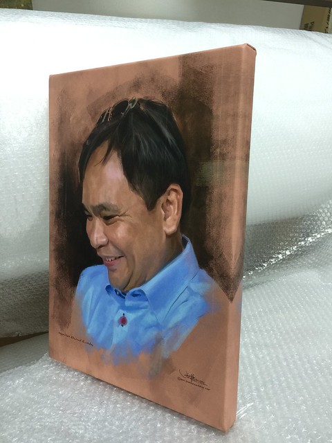 Digital portrait printed on stretched canvas