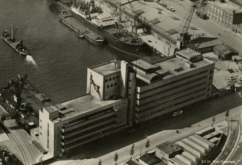 Haka-gebouw luchtfoto 1960
