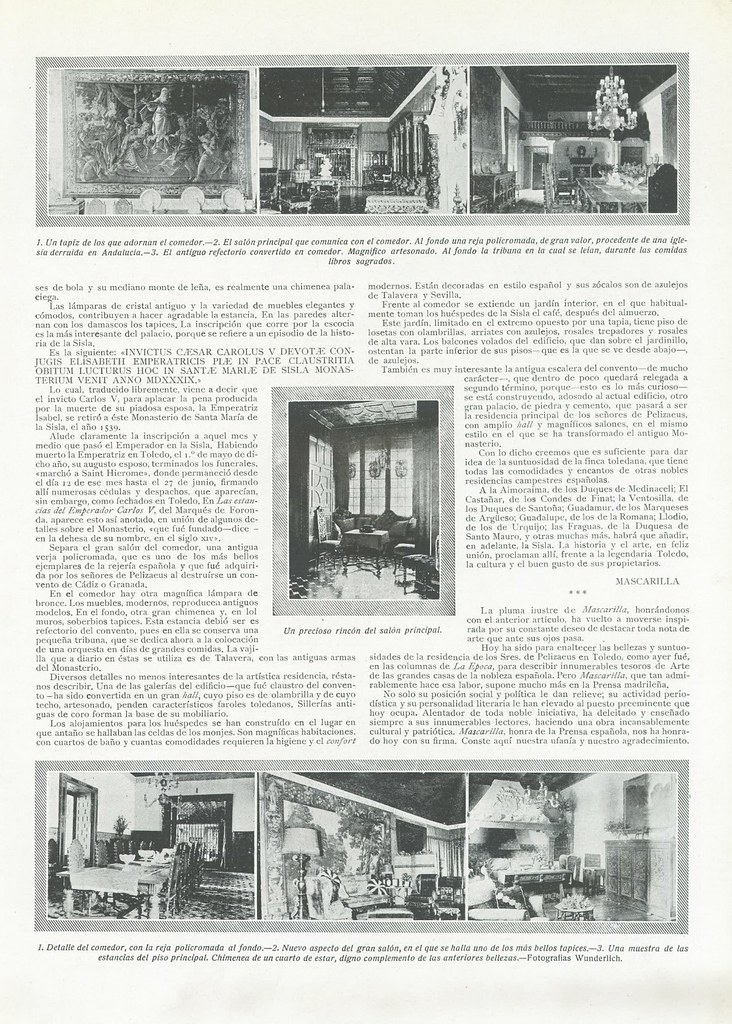 Artículo sobre el Palacio de la Sisla publicado en la revista "Vida Aristocrática", de fecha 30 de junio de 1922