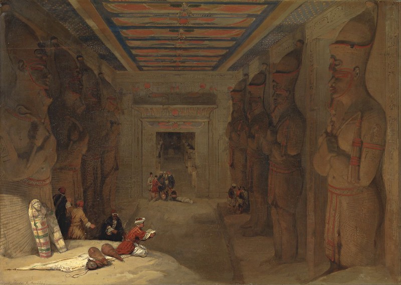 David Roberts - The Hypostyle Hall of the Great Temple at Abu Simbel, Egypt (1849)