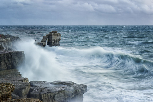 ocean seascape storm portland coast waves dorset british