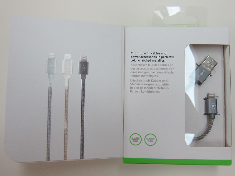 Belkin MIXIT Metallic Lightning to USB ChargeSync Cable (6 Inch) - Grey Box Open