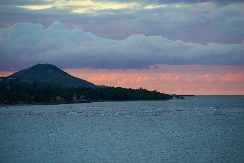 sunset sea mountain harbor dominicanrepublic puertoplata