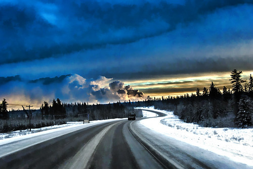 road winter sky cloud canada money cold industry truck work drive highway smoke north fluffy pollution alberta oil mcmurray carbon heavy bitumen reclamation billow plumes crude fortmcmurray oilsands tarsands c02 mildredlake