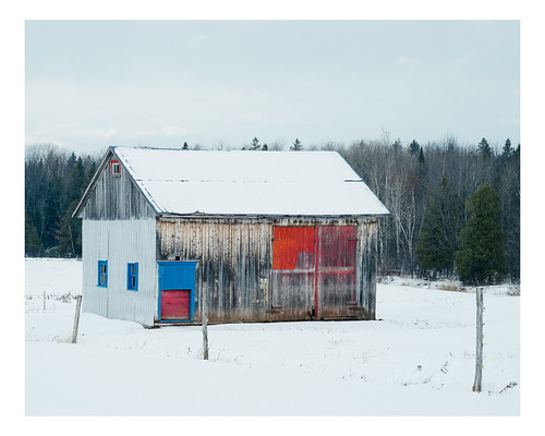winter snow canada barn rural landscape québec saintaubert vscofilm