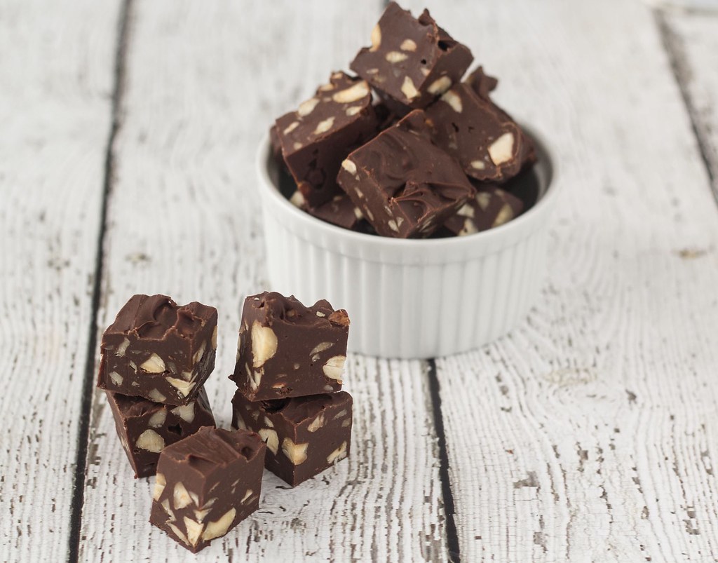 Recipe for Homemade Microwave Chocolate Fudge with Nuts