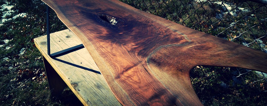 DIY walnut slab coffee table feature image