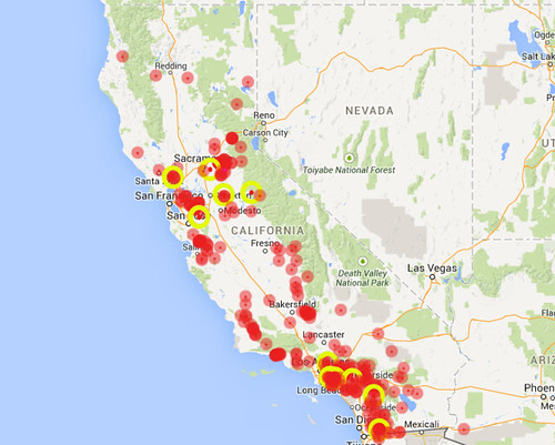 California Bicycle Crashmap January 2014 - November 18 2014
