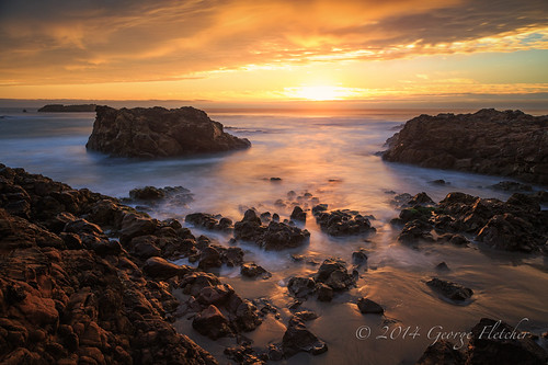 california sunset clouds coast rocks waves unitedstates pescadero pescaderobeachstatepark