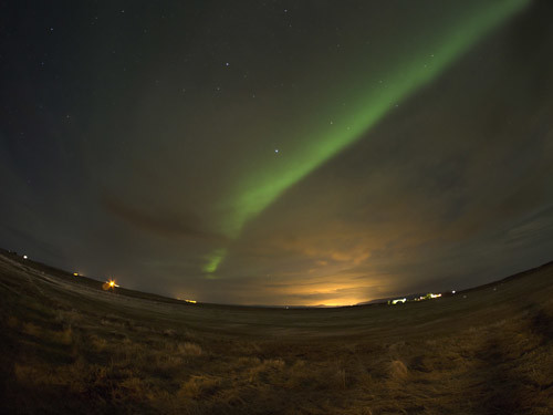 The Northern Lights on a winter night in Iceland, close to Reykjavik 2