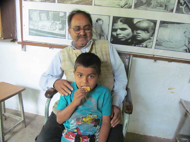 Abdul Jabbar with his son