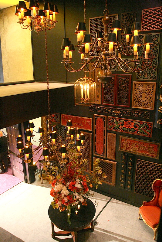 Inside the ornate lobby of Crystal Jade San Francisco