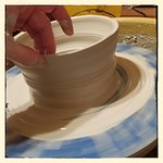 Huh. It's pretty impossible to take a throwing picture one-handed *and* actually be throwing. So, here's... just a picture. I should be dyeing yarn club today, but clearly that's not happening. #ceramics