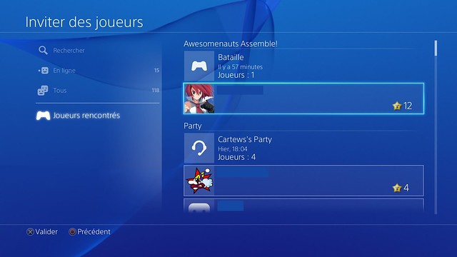 PS4 Inviter des Joueurs