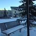 A bench covered with snow at WECA #TheHamptons #Edmonton #yeg