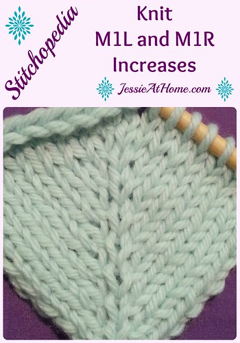 Stitchopedia M1R & M1L right and left leaning knit increases