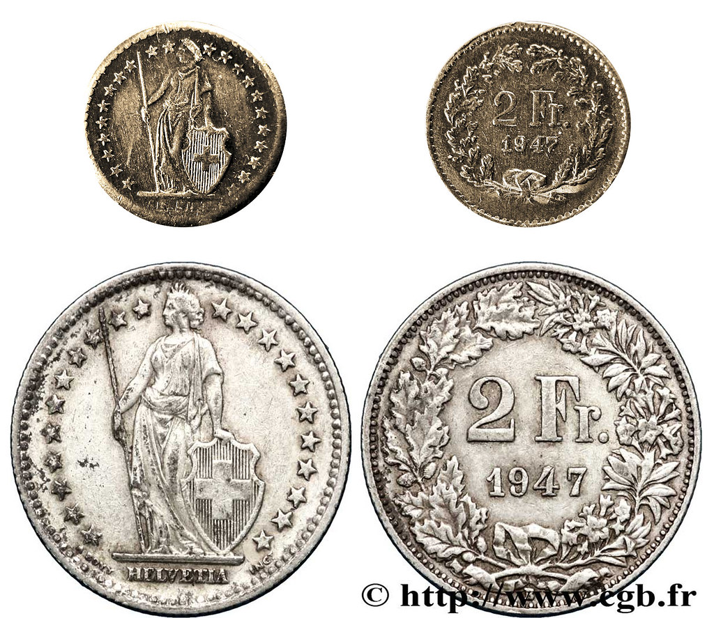 2 francos suiza 1947. Moneda o es alguna especie de ficha 16133998347_c7c0bfdf36_b
