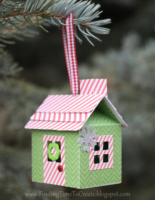 House Ornaments - striped printed trim