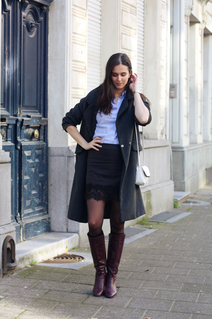 tall boots with skirt