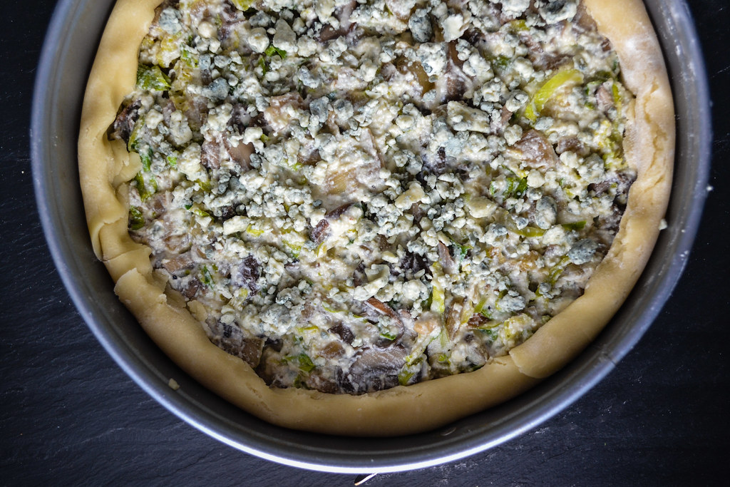 Savory Brussel Sprout, Mushroom, and Blue Cheese Brunch Pie | Things I Made Today