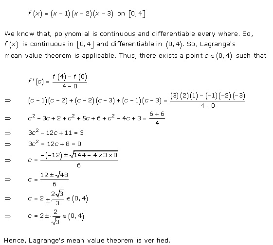 Free Online RD Sharma Class 12 Solutions Chapter 15 Mean Value Theorems Ex 15.2 Q1-viii