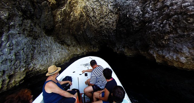 Blue Cave, boat entrance, island Bisevo, Croatia