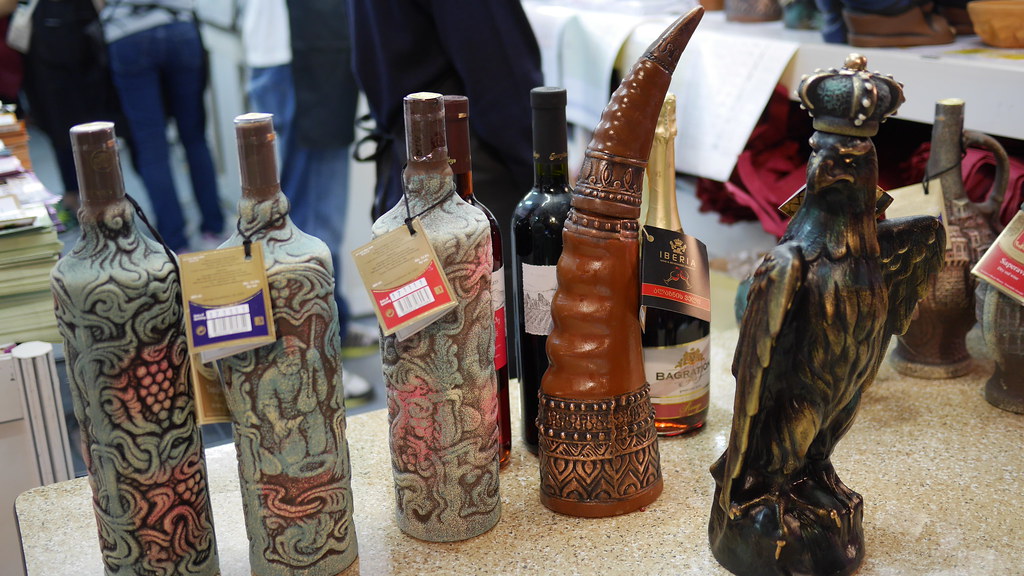 We saw some of the most unique bottles at the Georgia booth