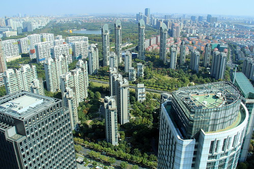 china asia view shanghai aerial pudong