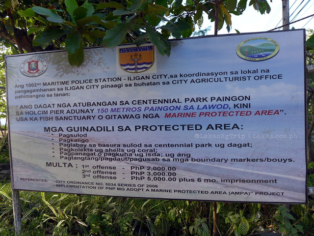 Rules and Penalties in Centennial Park at Iligan City, Philippines