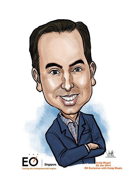 digital caricature of Craig Rispin for EO Singapore