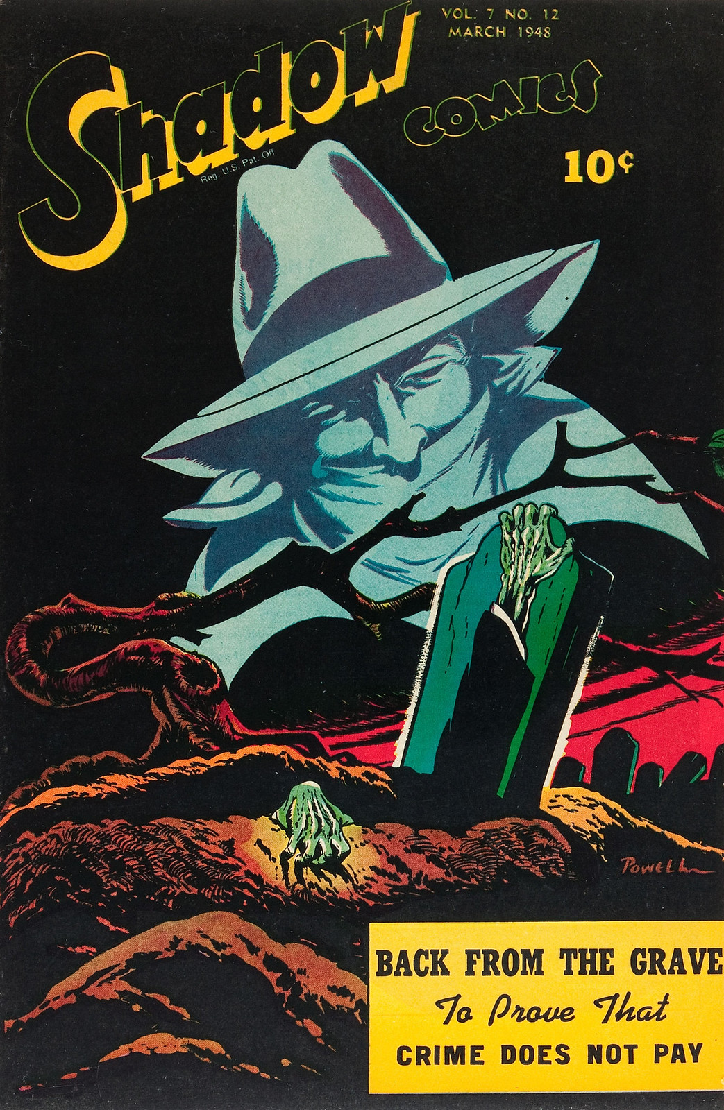 Shadow Comics V7#12 Mile High pedigree (Street & Smith, 1948) Bob Powell Cover
