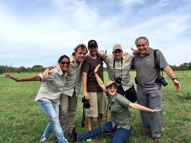 Adventure team making a photo Africa South Africa's Kruger