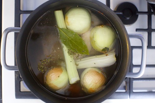 making the broth
