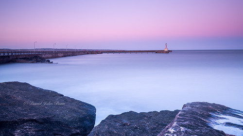 longexposure sunset lighthouse harbour pastel amble leefilters littlestopper
