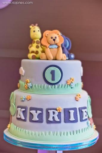 Safari Birthday Theme Cake by Cecille Pinlac of Baker Street Cupcakes