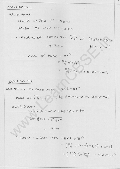 RD Sharma Class 9 solutions Chapter 20 Surface Area and volume of A Right Circular cone Ex 20.1 2