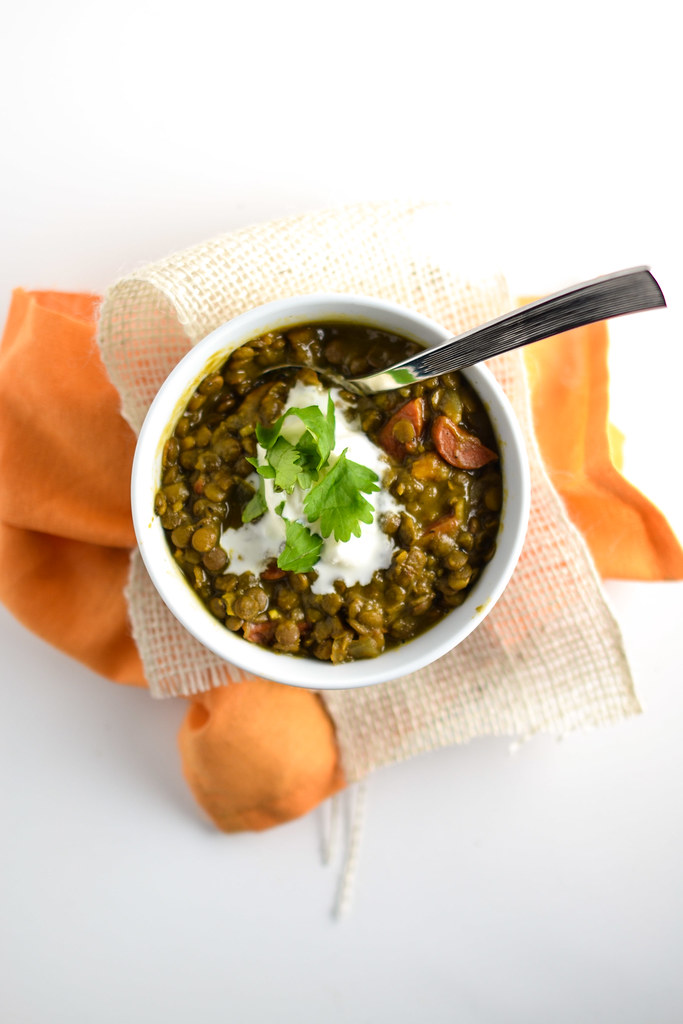 coconut sweet potato and green lentil stew | things i made today