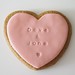 Heart-shaped Wedding Favour Cookie with names of bride and groom embossed
