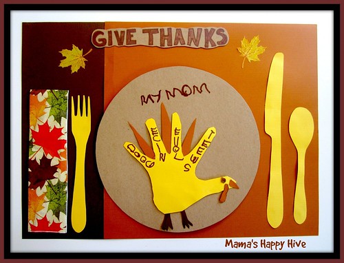 Gratitude Turkey Placemats (Photo from Mama's Happy Hive)
