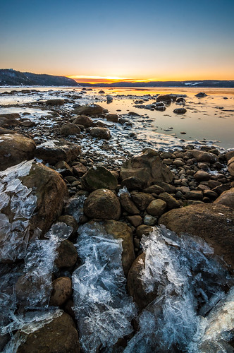 ice sunrise river tide wb saguenay