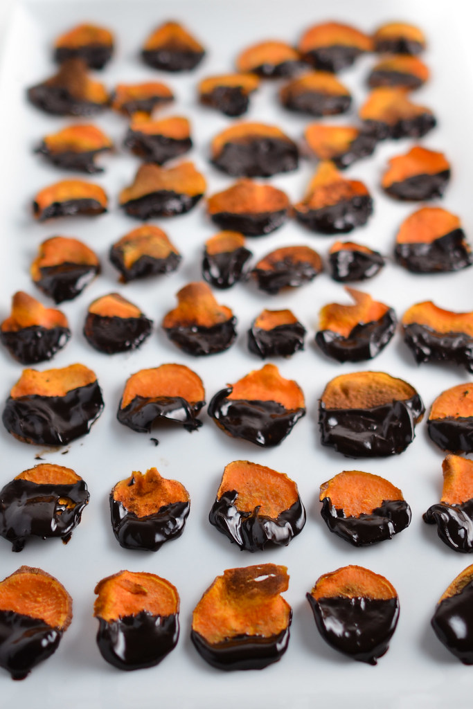 chocolate dipped sweet potato chips | things i made today
