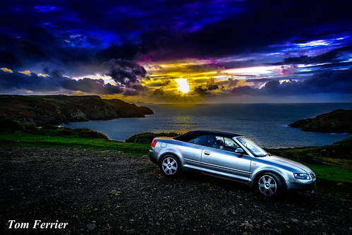sunset sea wales audi hdr audia4 tomferrier fe53zzz