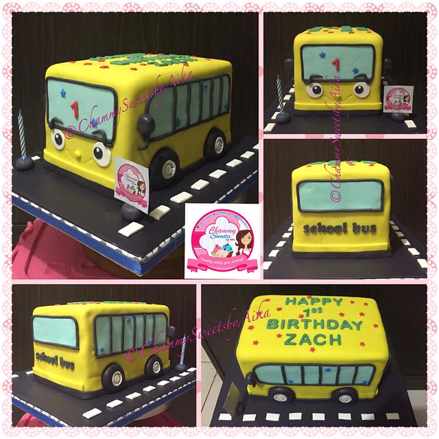 School Bus Themed Cake by Aika Betita Uchi of Chammy Sweets