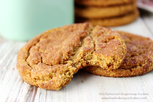 Old-Fashioned Gingersnap Cookies close up.