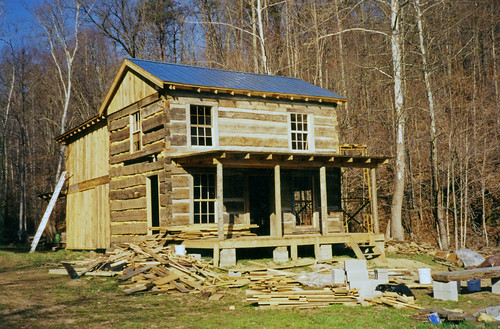 county blue trees windows roof house mountain film metal farmhouse standing altered photo spring log kentucky isaac hill logs fork 1999 66 historic porch bolt scanned bolts moved ladder residence boyd twostory seam slope exposed addition rafters reconstructed dwelling topography relocated hewn chinking notching daubing hewed threebay halfdovetail ca1814