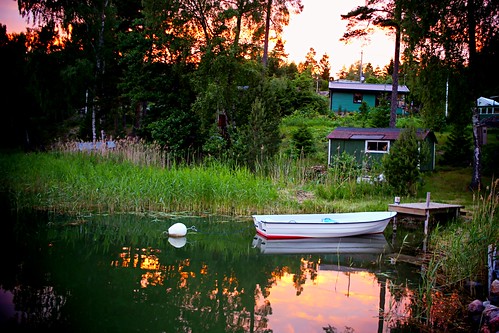 sunset boat archipelago