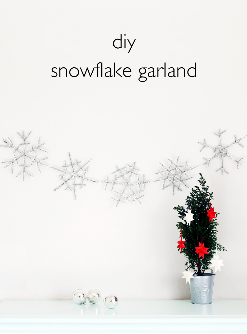 diy snowflake garland | www.vitaminihandmade.com