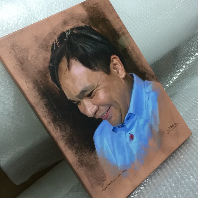 Digital portrait printed on stretched canvas