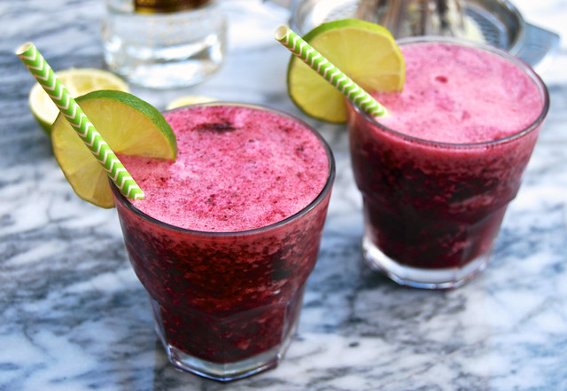 Blueberry-Lime- Cinnamon Vodka Smoothie Coolers