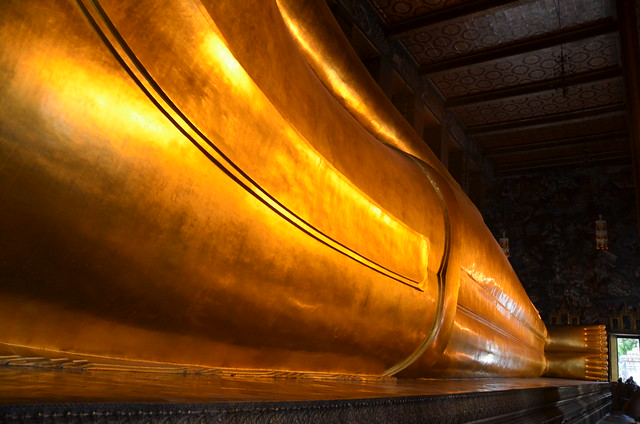 Perspectiva del Buda Reclinado de Bangkok